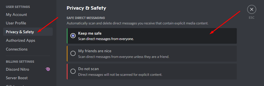 Discord Keep me Safe