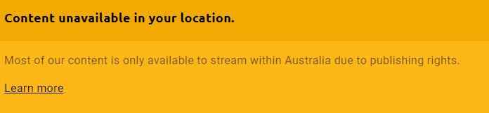 SBS content unavailable
