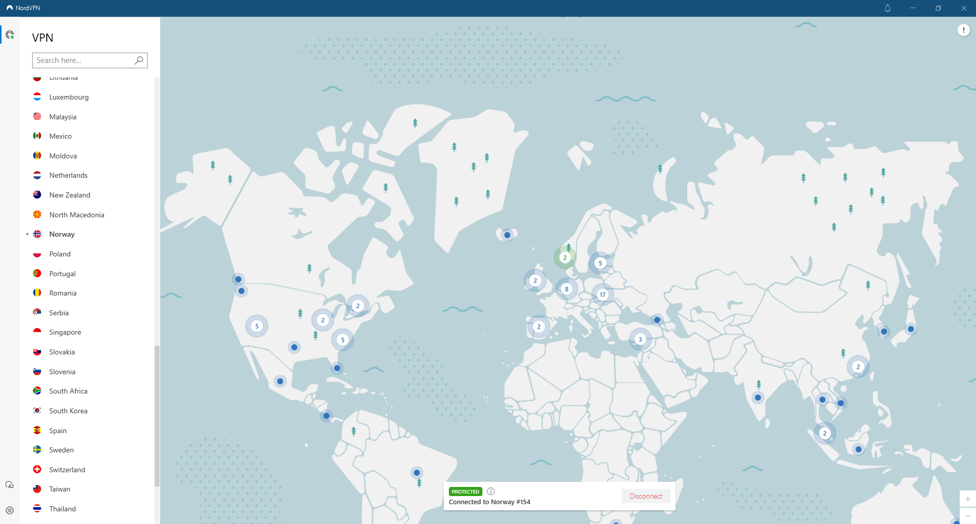 connect to a norway server