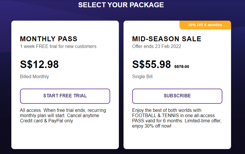 beIN Sports subcscriptions