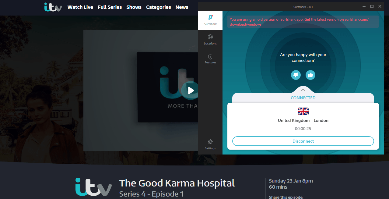 ITV Hub player