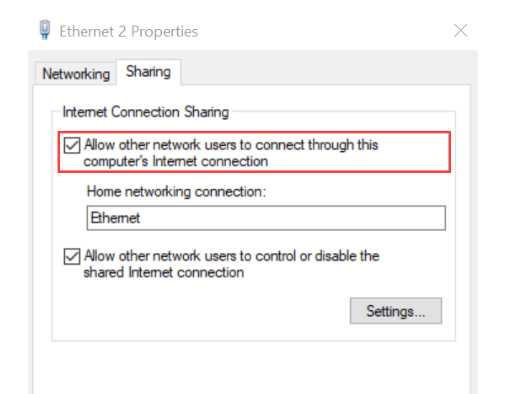 ethernet connection 3