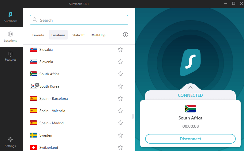 surfshark vpn server