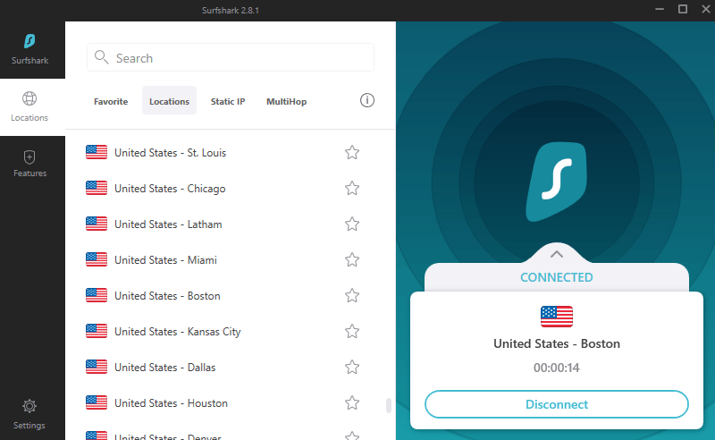 Boston VPN connection