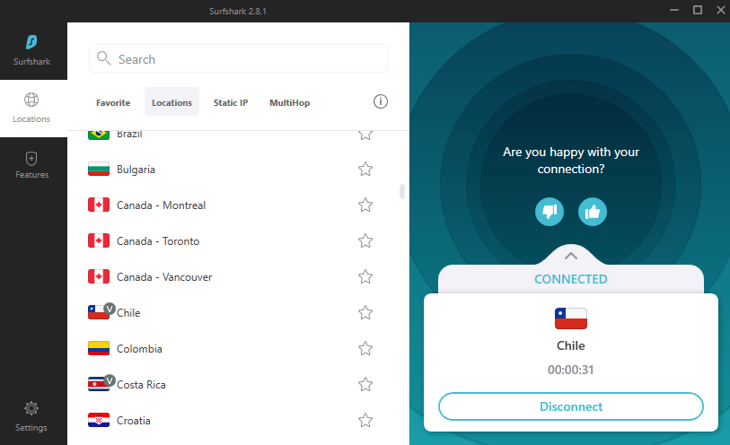 Chile VPN connection