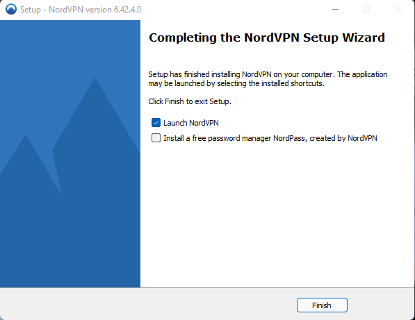 installation complete nordvpn