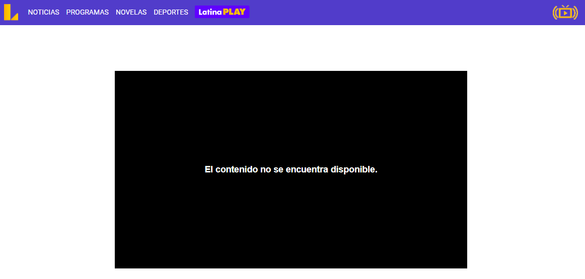 latina television error message