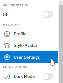 Reddit user settings