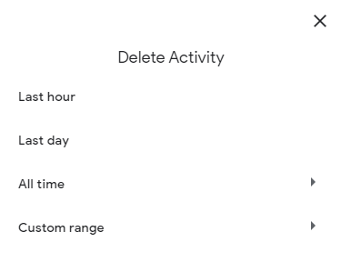 delete google activity