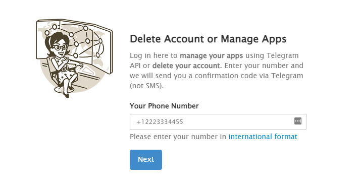 delete telegram account